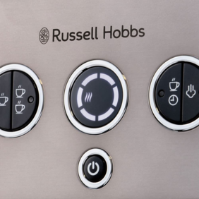 Кавоварка еспрессо RUSSELL HOBBS 26452-56 Distinctions Titanium, 1,1л, мелена + чалди, сріблястий 25024016001 фото