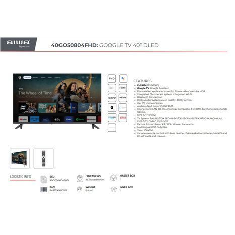 Телевізор AIWA 55GO70804UHD 55GO70804UHD фото
