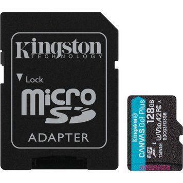 Карта пам'яті Kingston 128GB microSDXC сlass 10 UHS-I U3 V30 A2 Canvas Go Plus G4 (SDCG4/128GB) SDCG4/128GB фото