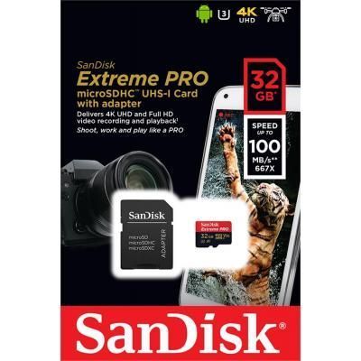 Карта пам'яті SanDisk 32GB microSD class 10 V30 A1 UHS-I U3 4K Extreme Pro (SDSQXCG-032G-GN6MA) SDSQXCG-032G-GN6MA фото
