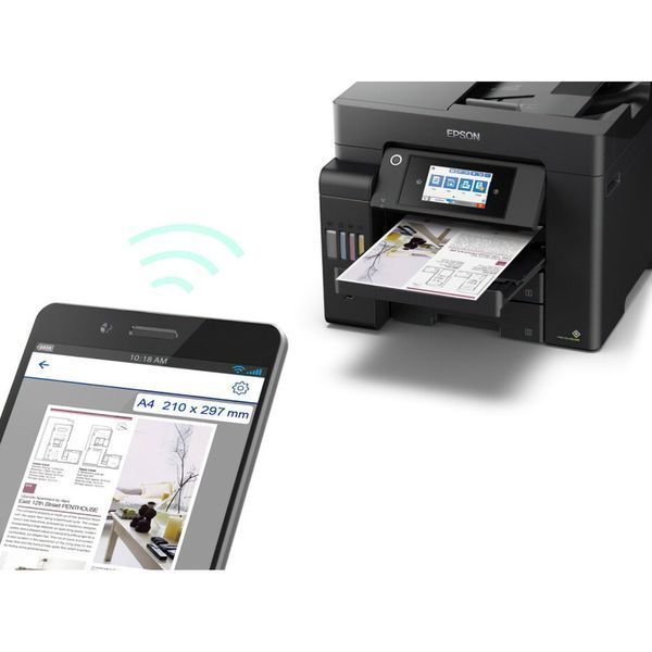БФП ink color A4 Epson EcoTank L6550 32_22 ppm Fax ADF Duplex USB Ethernet Wi-Fi 4 inks Pigment C11CJ30404 фото