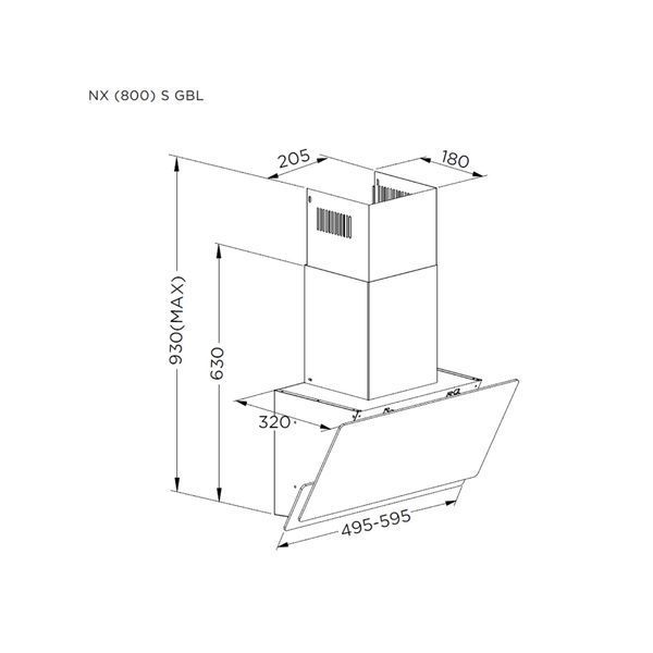 Витяжка кухонна Pyramida NX 50 (800) S GBL NX 50 (800) S GBL фото