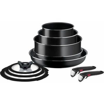 Набір посуду Tefal Ingenio Easy Cook & Clean 10 предметів чорний (L1539053) L1539053 фото