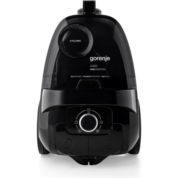 Пилосос Gorenje контейнерний, 800Вт, конт пил -3.3л, HEPA, чорний VCE01G4AEBK фото