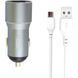 Зарядний пристрій XO TZ09 2.4A/2 USB + cable microUSB Grey (XO-TZ09M-GR) XO-TZ09M-GR фото 1