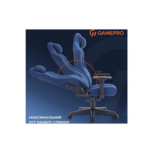 Крісло ігрове GamePro FGC750DB Size L Fabric Dark Blue (FGC750DB) FGC750DB фото