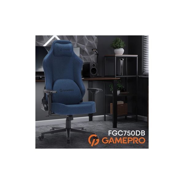 Крісло ігрове GamePro FGC750DB Size L Fabric Dark Blue (FGC750DB) FGC750DB фото