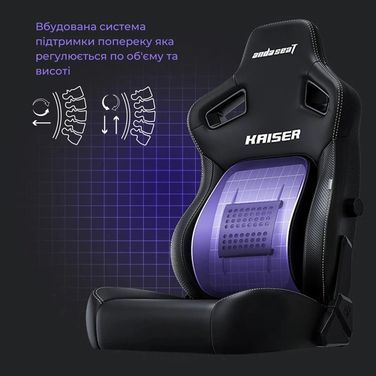 Крісло ігрове Anda Seat Kaiser 4 PVC Size XL Black (AD12YDDC-XLL-20-B-PV/C) AD12YDDC-XLL-20-B-PV/C фото