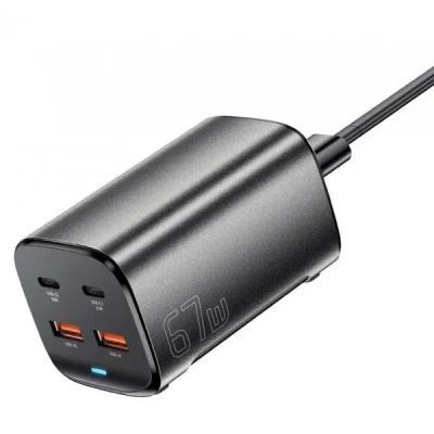 Зарядний пристрій Essager 2xUSB-C + 2xUSB 67W GaN (ECT2AC-JYB0G-Z) ECT2AC-JYB0G-Z фото