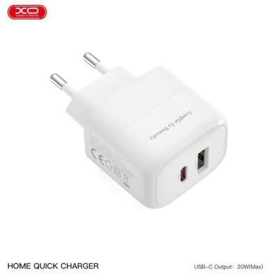 Зарядний пристрій XO 1xUSB QC3.0 + 1xUSB-C PD20W (XO-QC37) XO-QC37 фото