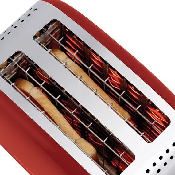 Тостер Russell Hobbs Colours Plus 1600Вт, підігрів, розморожування, метал., червоний 26554-56 фото