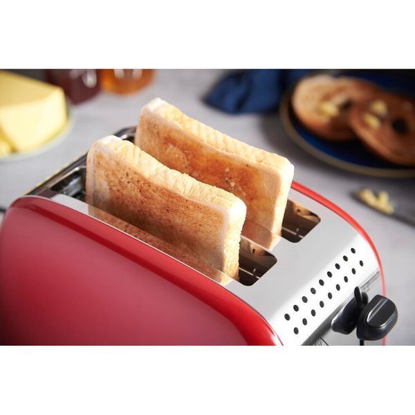 Тостер Russell Hobbs Colours Plus 1600Вт, підігрів, розморожування, метал., червоний 26554-56 фото