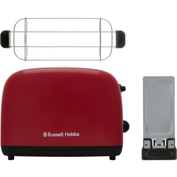 Тостер Russell Hobbs Colours Plus 1600Вт, підігрів, розморожування, метал., червоний 26554-56 фото