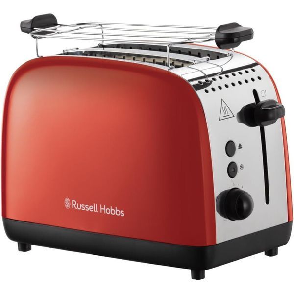 Тостер Russell Hobbs Colours Plus 1600Вт, підігрів, розморожування, метал., червоний 26554-56 фото