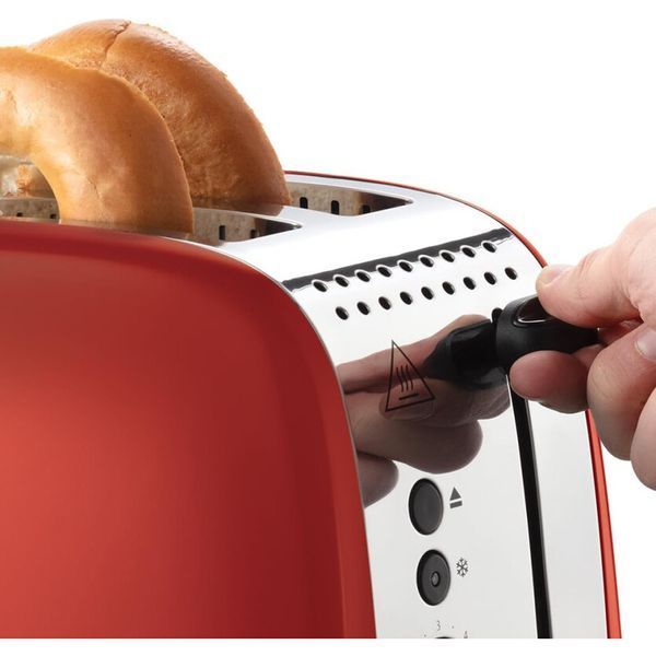 Тостер Russell Hobbs Colours Plus 1600Вт, підігрів, розморожування, метал., червоний 26554-56 фото