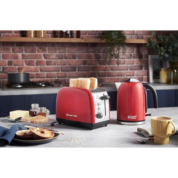 Тостер Russell Hobbs Colours Plus 1600Вт, підігрів, розморожування, метал., червоний 26554-56 фото
