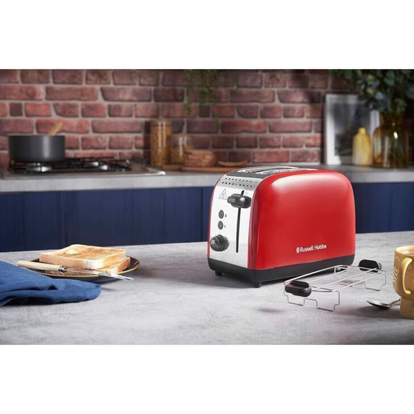 Тостер Russell Hobbs Colours Plus 1600Вт, підігрів, розморожування, метал., червоний 26554-56 фото