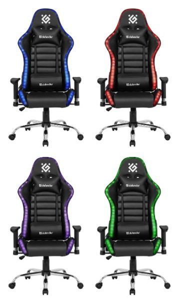 Крісло ігрове Defender Ultimate RGB Black (64355) 64355 фото