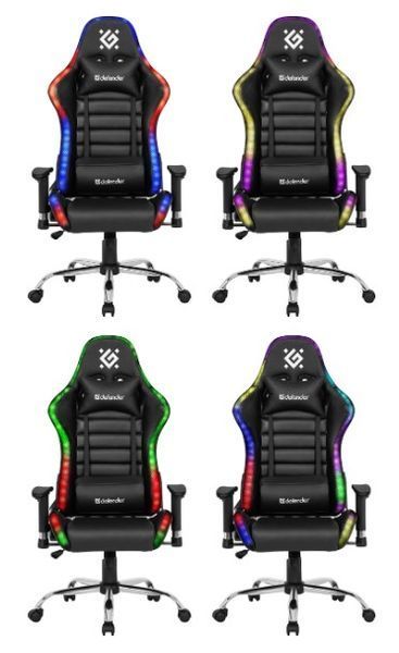 Крісло ігрове Defender Ultimate RGB Black (64355) 64355 фото