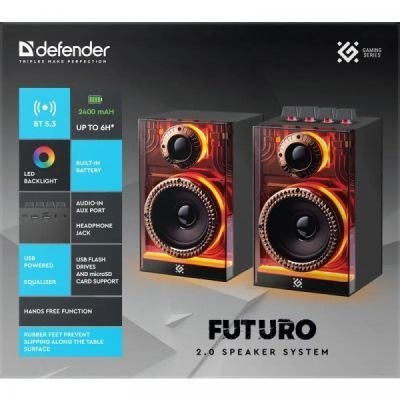 Акустична система Defender Futuro LED Bluetooth Black (65087) 65087 фото