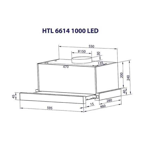 Витяжка кухонна Minola HTL 6614 BL 1000 LED HTL6614BL1000LED фото