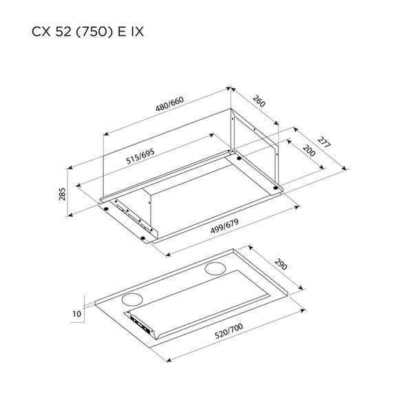 Витяжка кухонна Pyramida CX 52 (750) E IX CX 52 (750) E IX фото