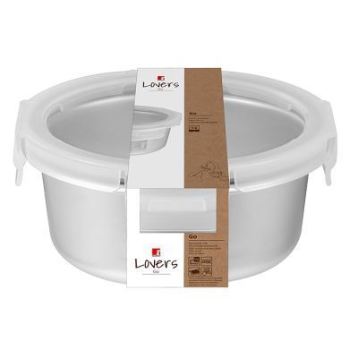 Харчовий контейнер Bergner Go Lovers з нержавіючої сталі круглий 1,5 л (BG-36316-GY) BG-36316-GY фото