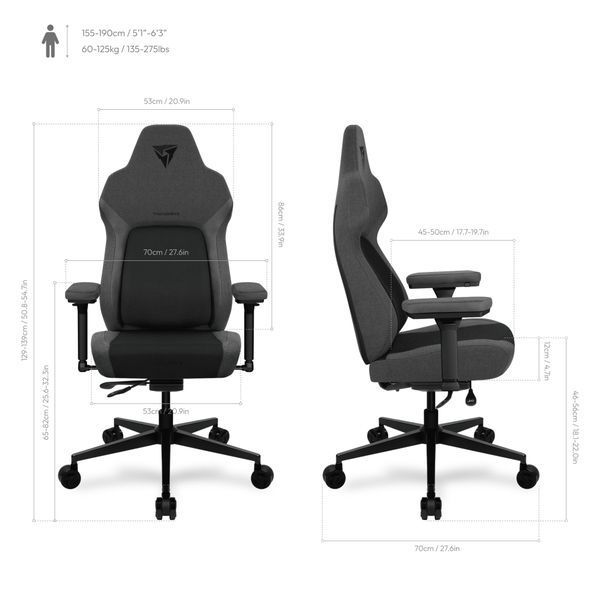 Крісло ігрове TX3 Core Smart Mesh Black (TEGC-2072101.11) TEGC-2072101.11 фото