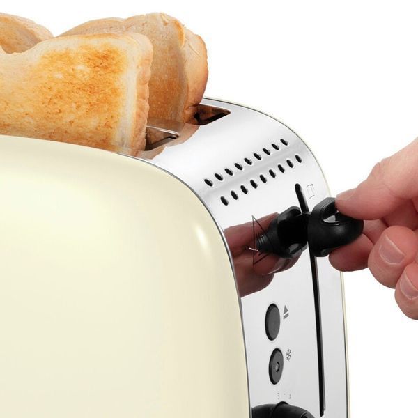 Тостер Russell Hobbs Colours Plus 1600Вт, підігрів, розморожування, метал., бежевий 26551-56 фото