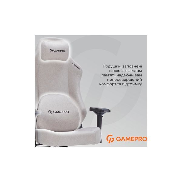 Крісло ігрове GamePro FGC750LG Size L Fabric Light Gray (FGC750LG) FGC750LG фото