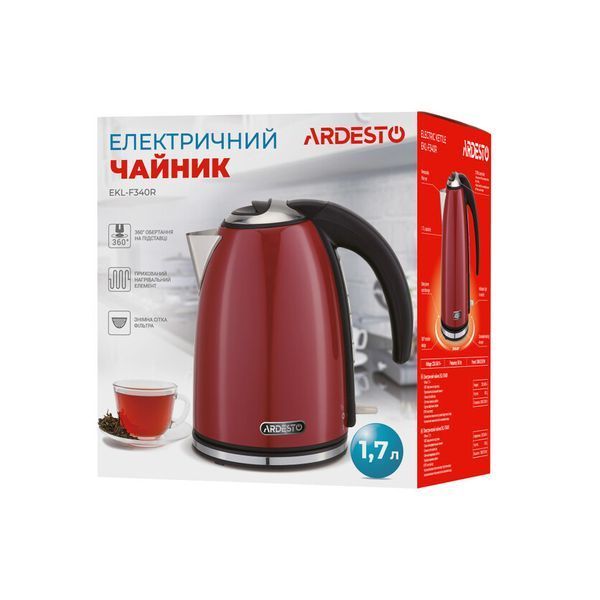 Електрочайник Ardesto EKL-F340R EKL-F340R фото