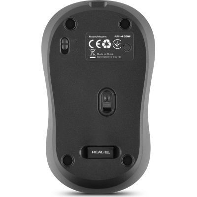 Мишка REAL-EL RM-450W Wireless/Bluetooth Black/Gray (EL123200046) EL123200046 фото