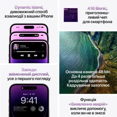 Мобільний телефон Apple iPhone 14 Pro 128Gb Space Black (Grade B) USED (iP14Pr12SBk_B) iP14Pr12SBk_B фото