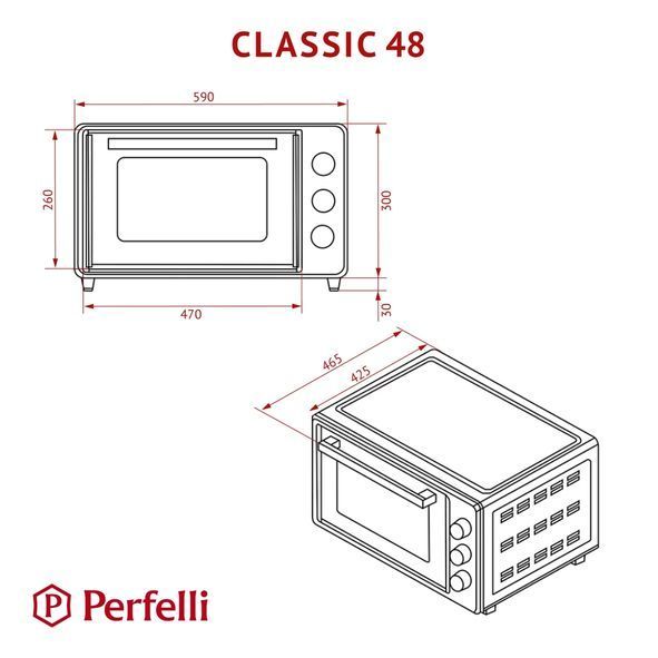 Електропіч Perfelli CLASSIC 48 BLACK CLASSIC 48 BLACK фото