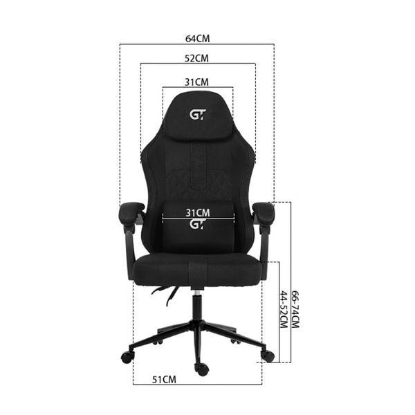Крісло ігрове GT Racer X-2326 Black (X-2326 Fabric Black) X-2326 Fabric Black фото