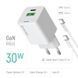 Зарядний пристрій ColorWay GaN Mini 30W PD Port PPS USB (Type-C PD + USB QC4.0) cable Type-C (CW-CHS053PDC-WT) CW-CHS053PDC-WT фото 7