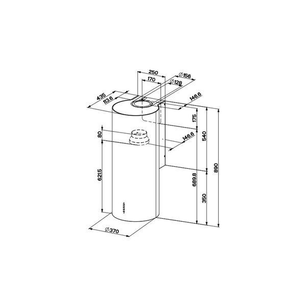 Витяжка кухонна Faber CYLINDRA PLUS WH GLOSS (CYLINDRAPLUSWHGLOSS) CYLINDRAPLUSWHGLOSS фото