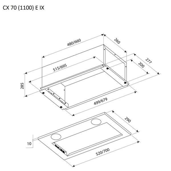 Витяжка кухонна Pyramida CX 70 (1100) E IX CX 70 (1100) E IX фото