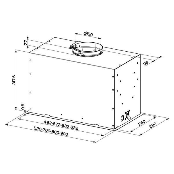 Витяжка Faber вбудована, Inka Lux Premium Bk Matt A70 305.0658.609 фото