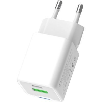 Зарядний пристрій ColorWay GaN Mini 35W PD Port PPS USB (Type-C PD + USB QC4.0) white (CW-CHS055PD-WT) CW-CHS055PD-WT фото