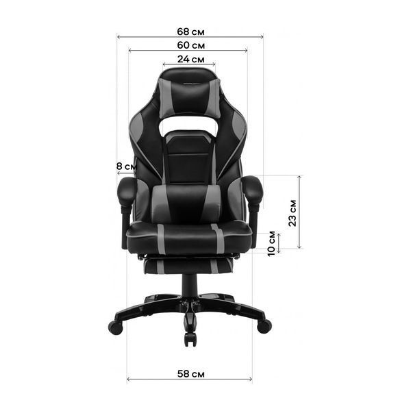 Крісло ігрове GT Racer X-2749-1 Gray/Black Suede (X-2749-1 Fabric Gray/Black Suede) X-2749-1 Fabric Gray/Blac фото