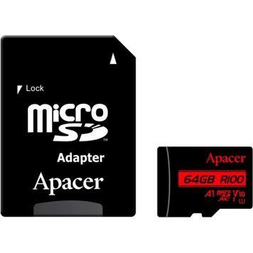 Карта пам'яті Apacer 64GB microSD class 10 UHS-I V10 A1 (AP64GMCSX10UB-R) AP64GMCSX10UB-R фото