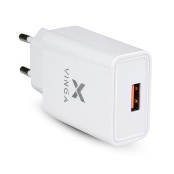 Зарядний пристрій Vinga QC3.0 Quick Wall Charger 1xUSB 18W Max (VWCQAW) VWCQAW фото
