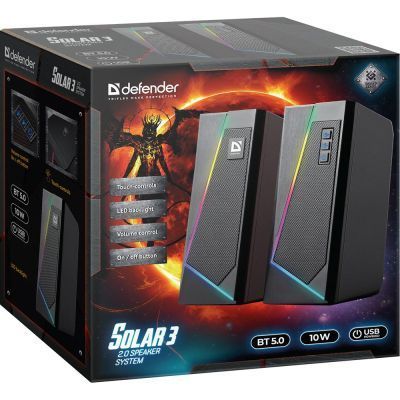 Акустична система Defender Solar 3 Bluetooth Light USB Black (65103) 65103 фото
