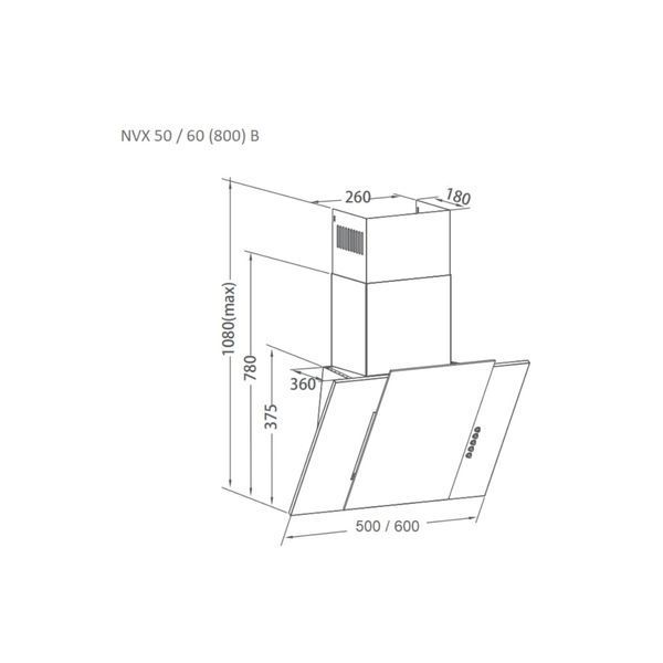 Витяжка кухонна Pyramida NVX 50 (800) B WH NVX 50 (800) B WH фото