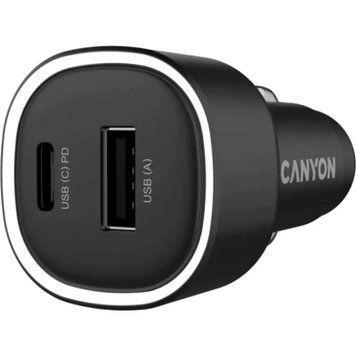 Зарядний пристрій Canyon 1xUSB + 1xUSB-C PD48W black (CNE-CCABR3AC) CNE-CCABR3AC фото
