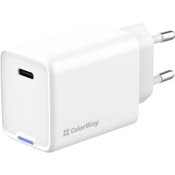 Зарядний пристрій ColorWay GaN Mini 45W PD Port PPS USB-C white (CW-CHS057PD-WT) CW-CHS057PD-WT фото