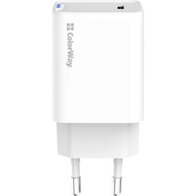 Зарядний пристрій ColorWay GaN Mini 45W PD Port PPS USB-C white (CW-CHS057PD-WT) CW-CHS057PD-WT фото
