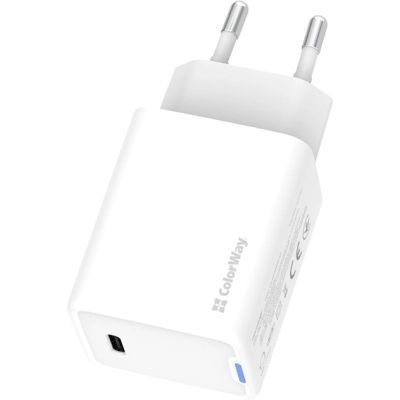 Зарядний пристрій ColorWay GaN Mini 45W PD Port PPS USB-C white (CW-CHS057PD-WT) CW-CHS057PD-WT фото