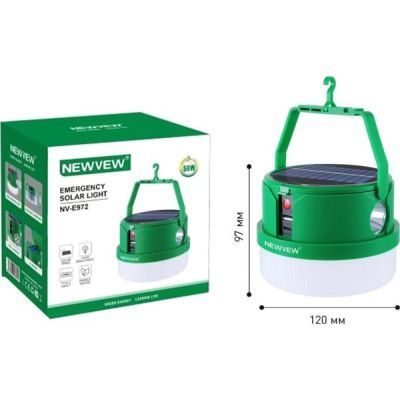 Ліхтар NEWVEW NV-E972 50W Solar Panel 2400mAh Green (NWVW-NV-E972-GN) NWVW-NV-E972-GN фото